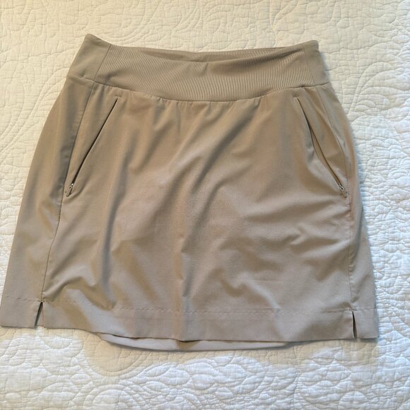 Athleta Soho Skort – Outdoor Performance Skirt Khaki with Shorts | Size 4 - Picture 1 of 3